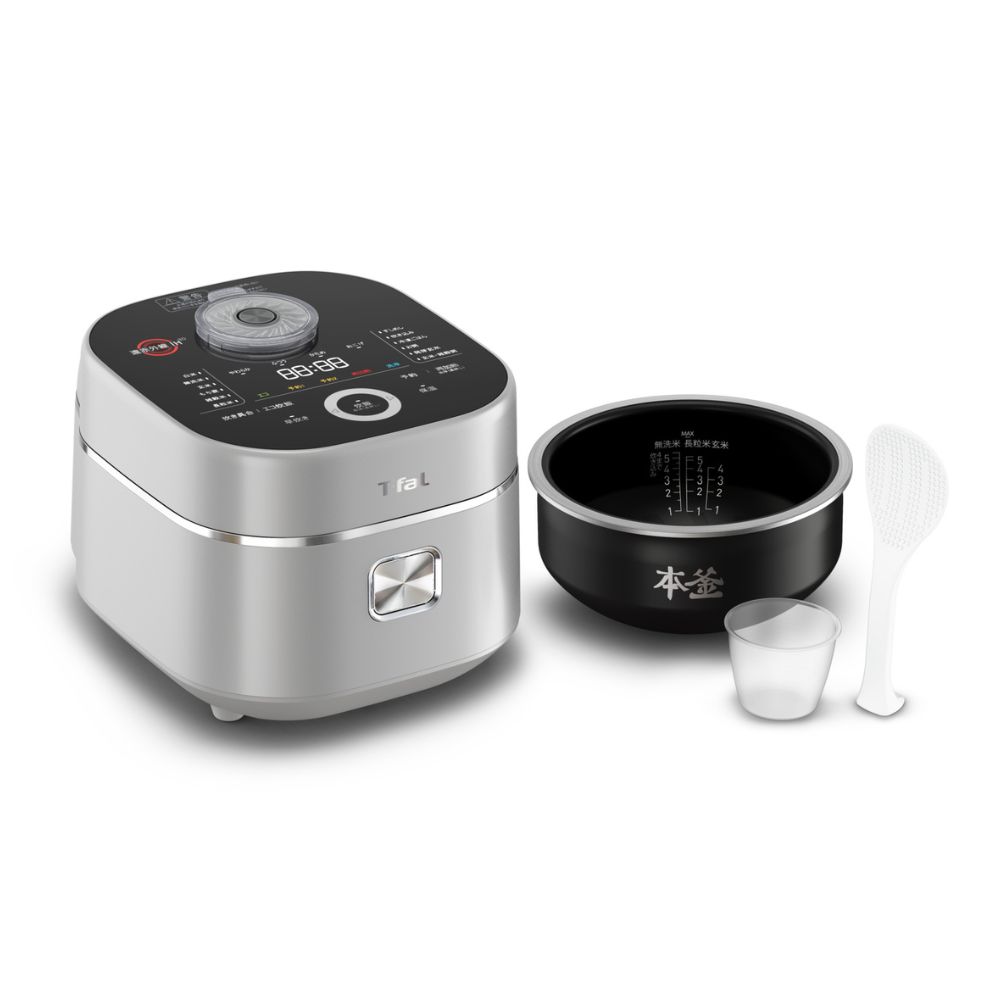 炊飯器 シルバー+ 電動ポット ザ・ライス 遠赤外線3DIH炊飯器 5.5合 シルバー 保存容器セット