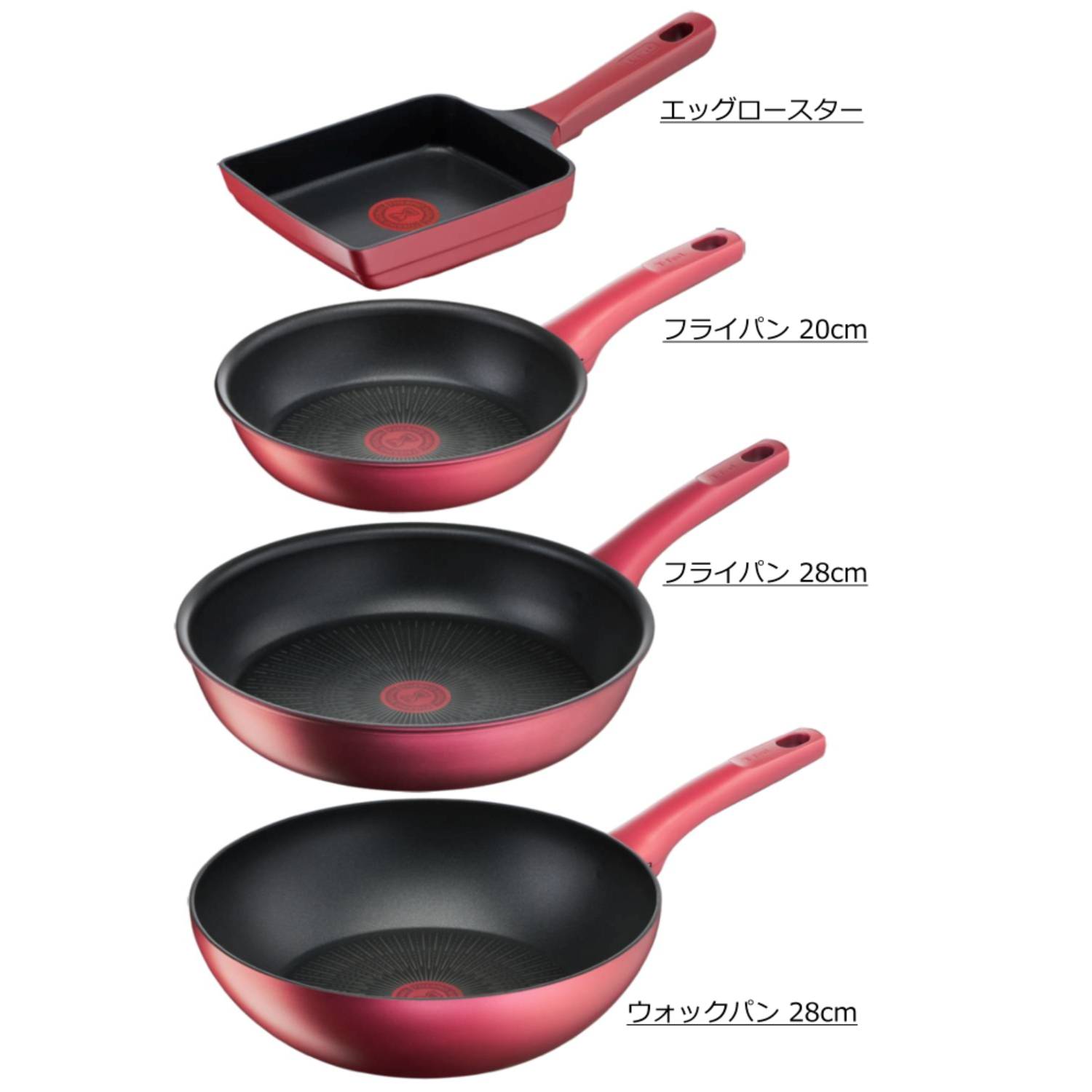 ティファール　ガーネット　フライパン　ウォックパン　アンリミテッドIH2点セット item_4161_set1000038_G26202_G2